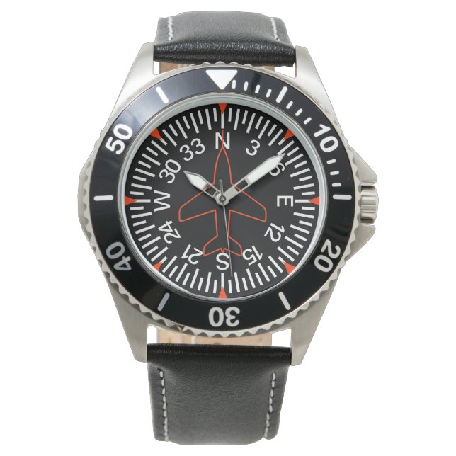 Airplane Heading Indicator Template Watch (Front)