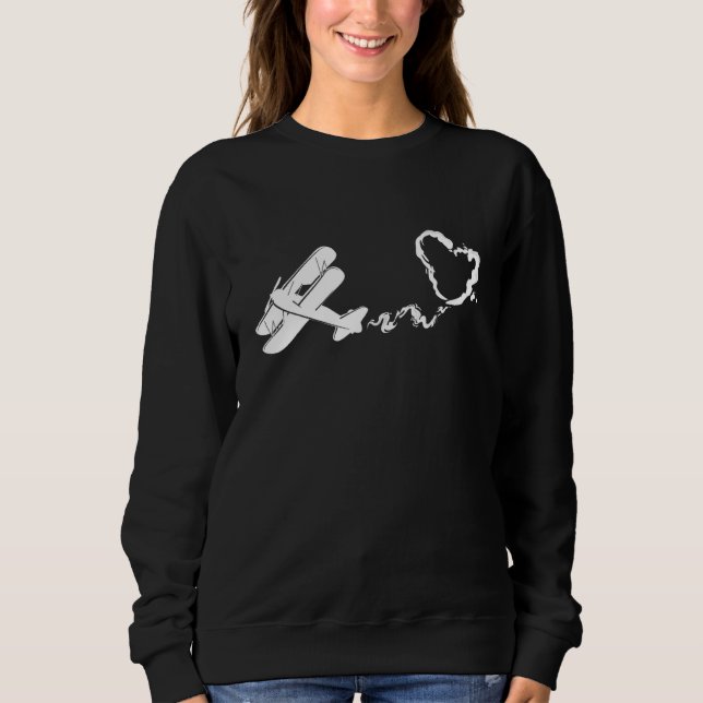 Airplane Heart Pilot Aircraft Aviation Flying Vale Sweatshirt (Front)