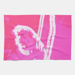 Airplane Heart Pink Kitchen Towel