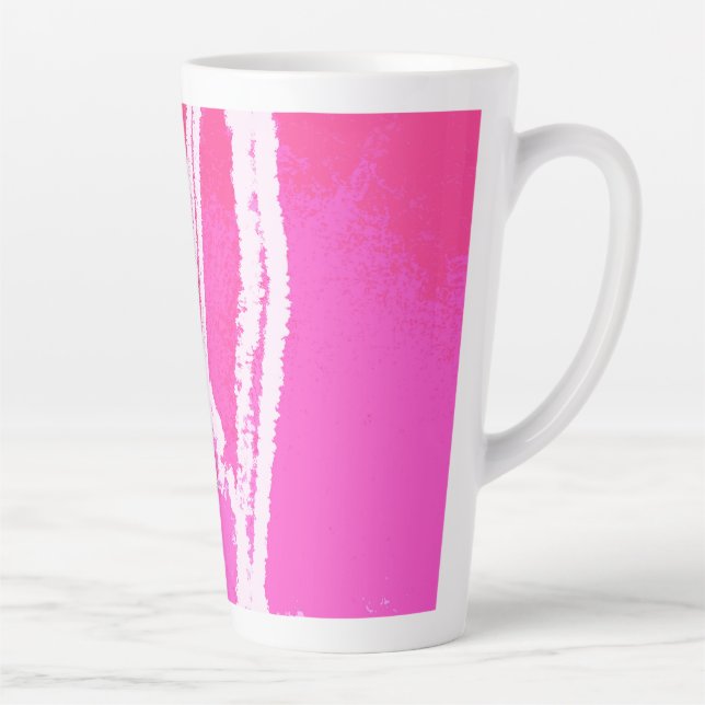 Airplane Heart Pink  Latte Mug (Right)