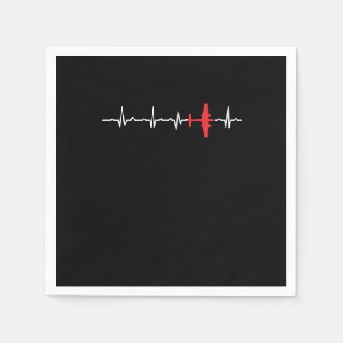 Airplane Heartbeat Aircraft Air Jet Fighter Planes Napkins