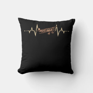 Airplane Heartbeat Pilot Aviation RC Model Flight Throw Pillow