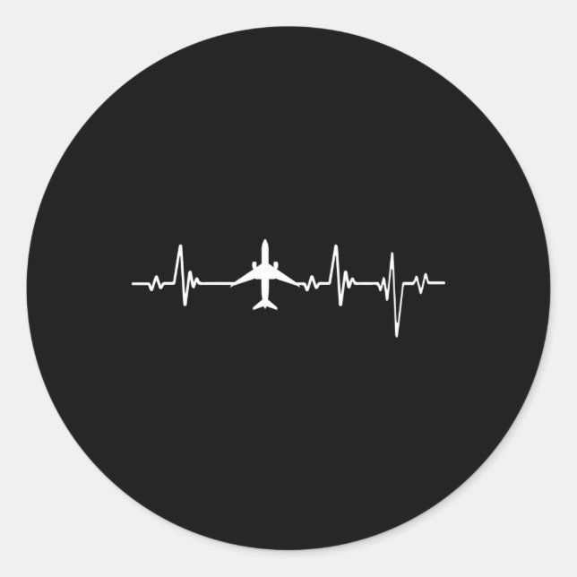 Airplane Hebeat Flying Aviator Classic Round Sticker (Front)