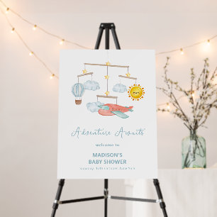 Airplane Hot Air Balloon Baby Shower Welcome Sign