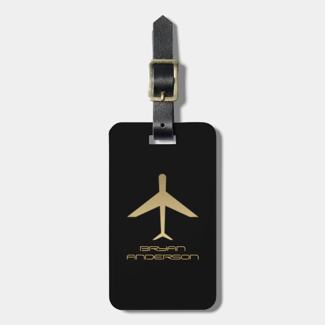 Airplane Image Luggage Tag (Front Vertical)