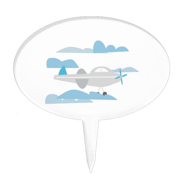 Airplane In Clouds Cake Topper (Front)