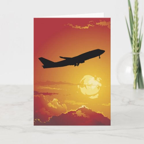 Airplane in Flight Greeting Card