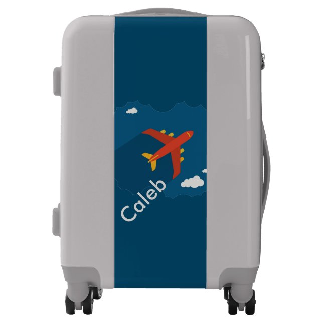 Airplane in the Blue Sky Kid Pilot Personalized Luggage (Front)