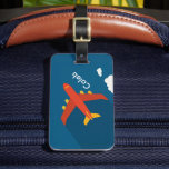 Airplane in the Blue Sky Kid Pilot Personalized Luggage Tag