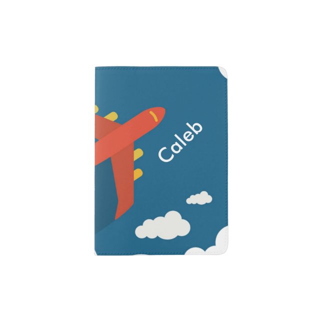 Airplane in the Blue Sky Kid Pilot Personalized Passport Holder (Front)