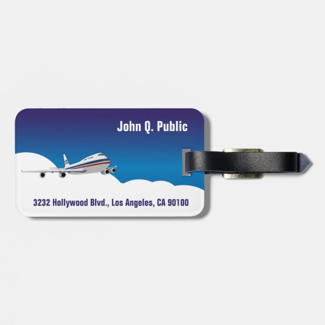 Airplane in the Clouds Luggage Tags (Back Horizontal)