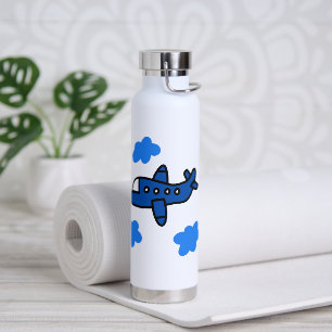 Airplane in the Clouds Personalized Water Bottle