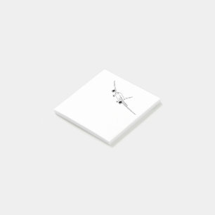 Airplane inked illustration post-it notes