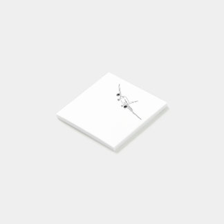 Airplane inked illustration post-it notes