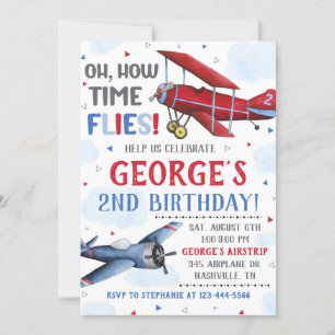 Airplane Invitation Boy Airplane Birthday Party