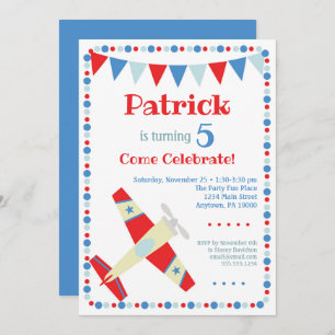 Airplane Invitation Cute Plane Birthday Party