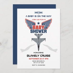 Airplane jet baby shower invitation