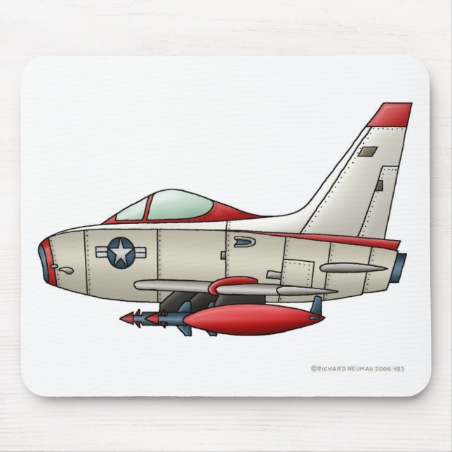 Airplane Jet Fighter Military Aircraft Mouse Pad (Front)