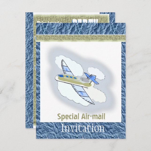 Airplane Jetplane Party Invitation (Front/Back)