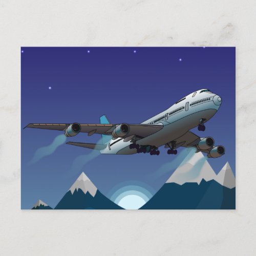 Airplane Jumbo jet Holiday Postcard