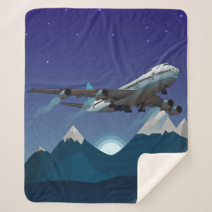 Airplane. Jumbo jet. Sherpa Blanket