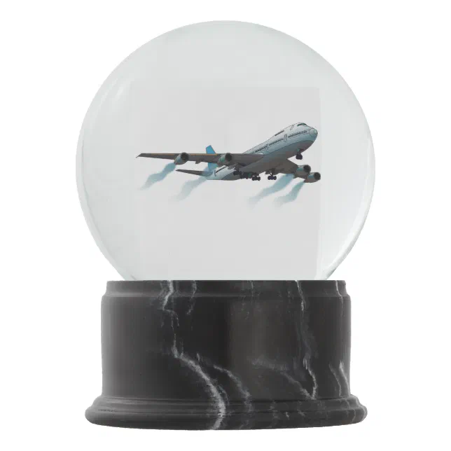 Airplane. Jumbo jet. Snow Globe Zazzle