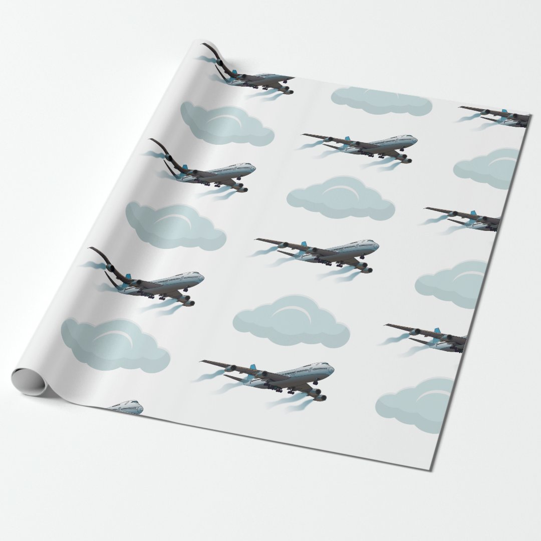 Airplane. Jumbo jet. Wrapping Paper Zazzle