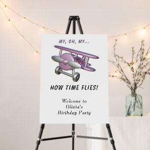 Airplane Kids Birthday Foam Board