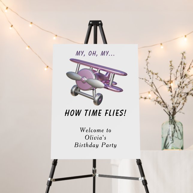Airplane Kids Birthday Foam Board (In Situ (Stand))