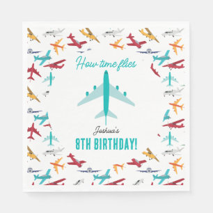 Airplane Kids Birthday Party Times Flies Napkins