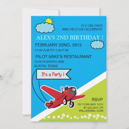 Airplane Landing - kids birthday invitation-4