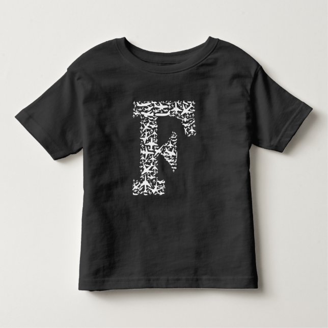 Airplane Letter F Toddler T-shirt (Front)