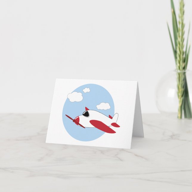 Airplane Letterpress Thank You Card (Front)