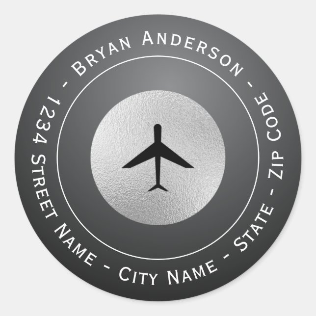 Airplane Logo Return Address Label (Front)