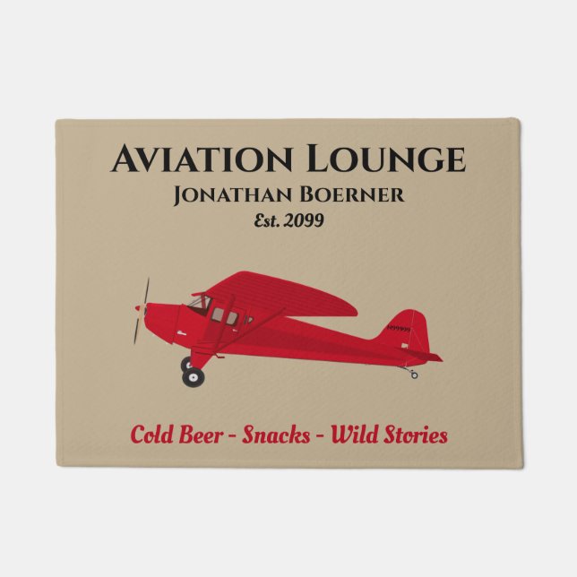 Airplane Lounge Pub Man Cave Door Mats Rugs (Front)