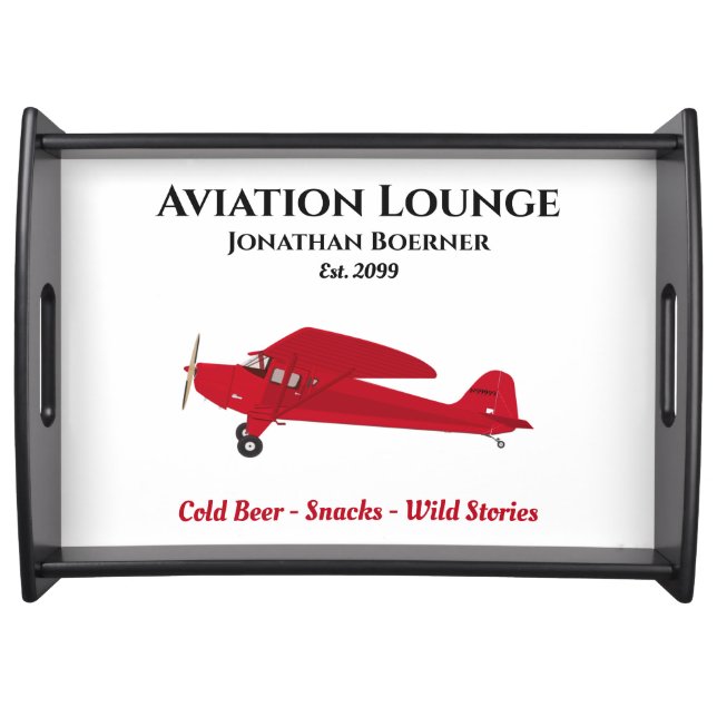 Airplane Lounge Pub Man Cave Wood Tray (Front)