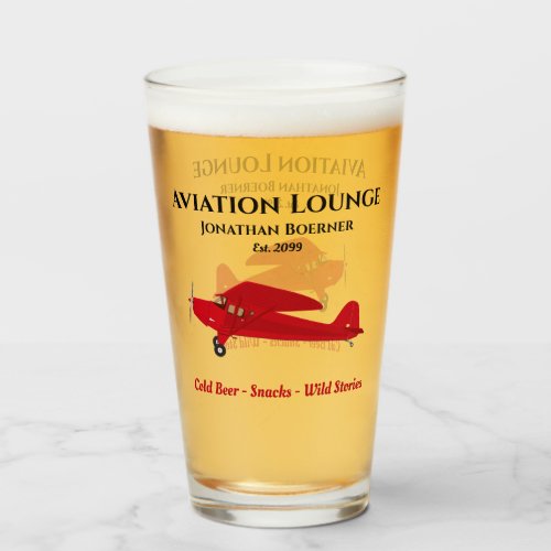 Airplane Lounge Pub Tavern Man Cave Beer Drinking Glass