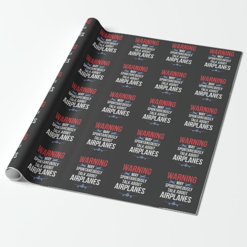 Airplane Lover Cool Pilot Aviation Plane Fan Wrapping Paper