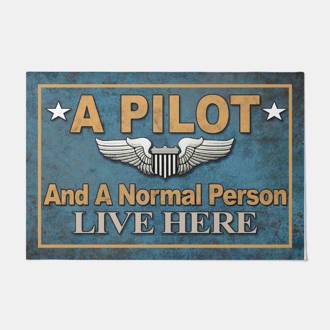 Airplane Lover Doormat, Gift For Pilot Lover Doormat (Front)