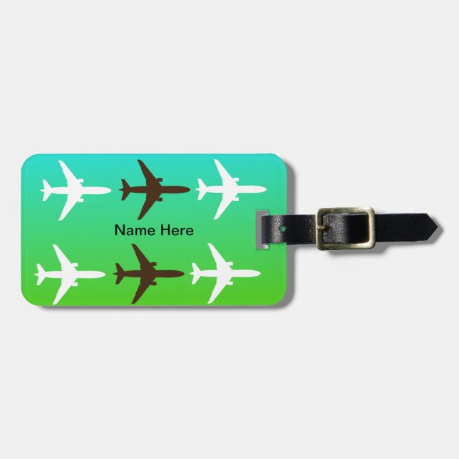 Airplane Luggage Tag (Front Horizontal)
