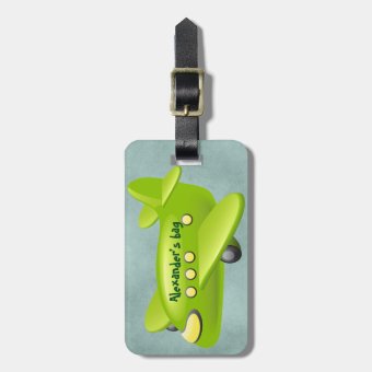 Airplane luggage tag (personalize) | Zazzle