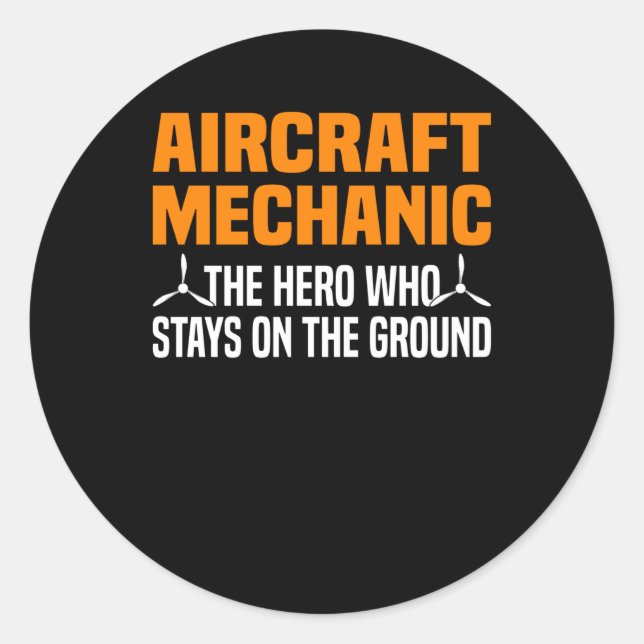 Airplane Mechanic Aircraft Engineer Engineer Classic Round Sticker (Front)