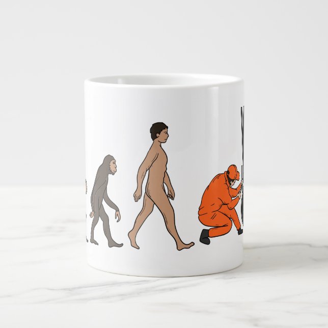 Airplane Mechanic Evolution Engineer Giant Coffee Mug (Front)