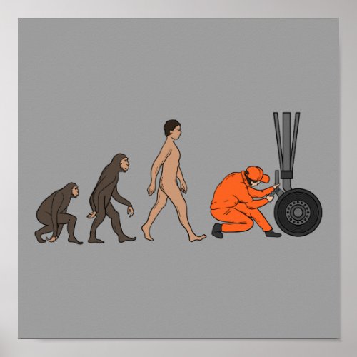 Airplane Mechanic Evolution Engineer Poster