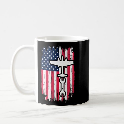 Airplane Mechanic Patriotic American Usa Aircraft  Coffee Mug