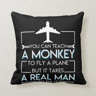 Airplane Mechanic Plane Takes Real Man Fix Throw Pillow