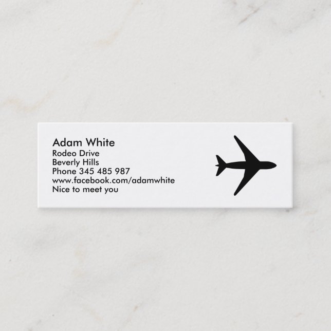 Airplane Mini Business Card (Front)