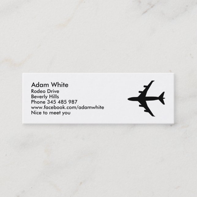 Airplane Mini Business Card (Front)