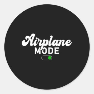 Airplane Mode On Funny Vacation Summer Classic Round Sticker