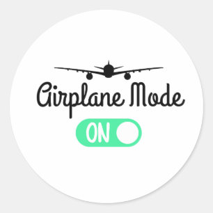  Airplane mode On T-Shirt Classic Round Sticker